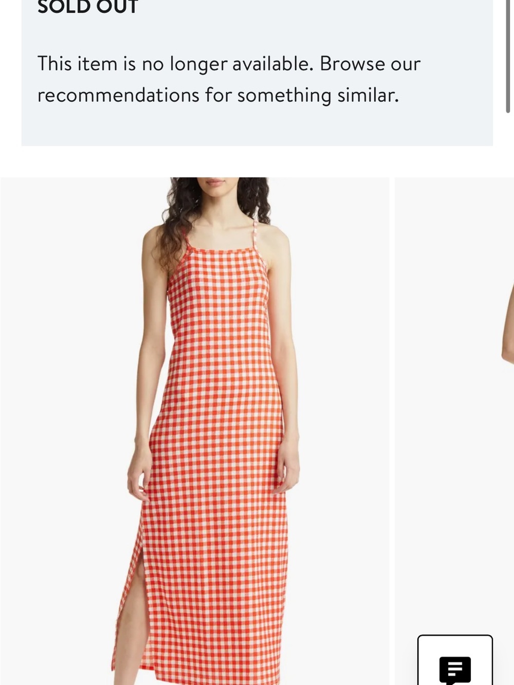 Vero Moda Red and White Gingham Slip Midi Dress